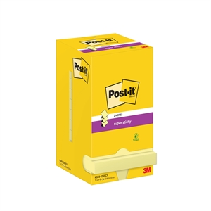3M Post-it Z-Notes 76 x 76 mm, Super Sticky gele Farbe - 12er Pack